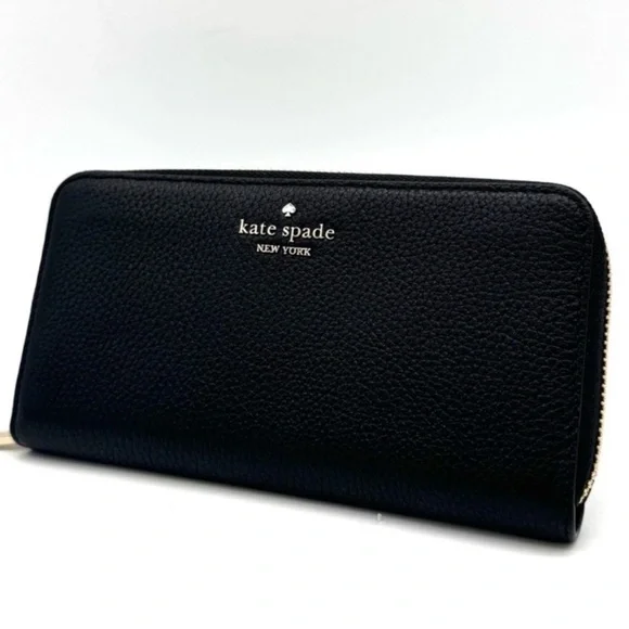 Kate Spade Leila Large Continental Wallet Black/Gold - Picture 2 of 8